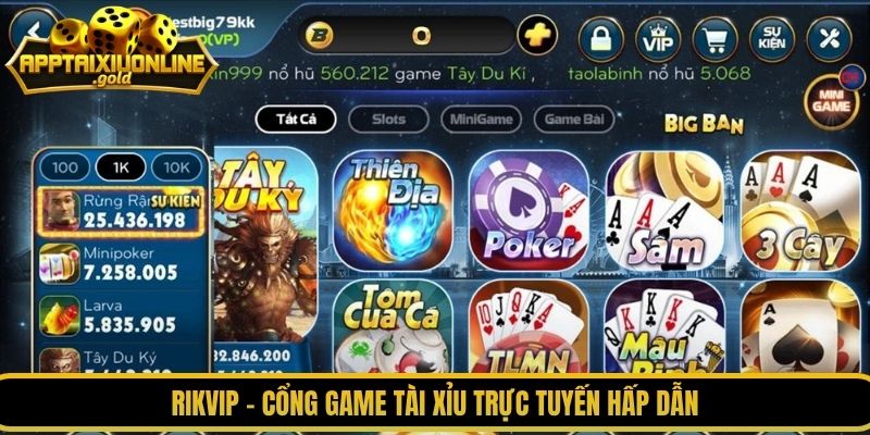 Rikvip - Cổng game tài xỉu trực tuyến hấp dẫn
